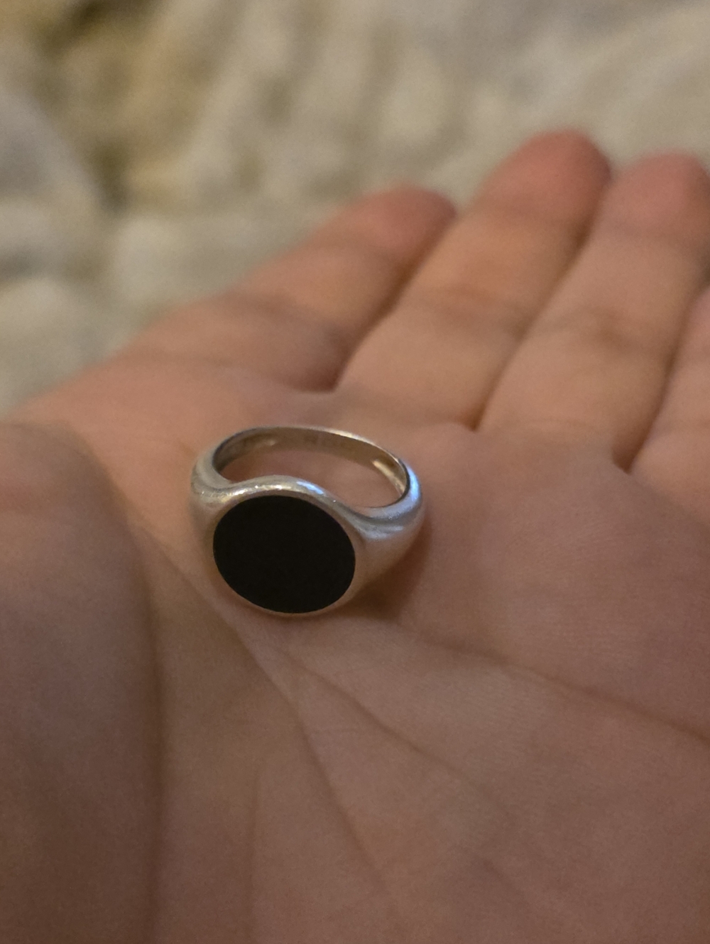 Black onyx sterling ring